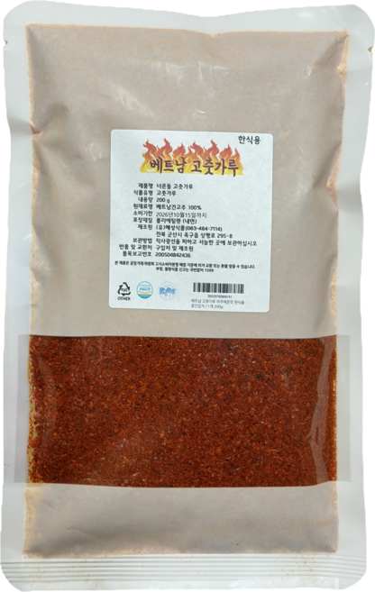 베트남 고추가루 아주매운맛 한식용 중간입자, 200g, 1개