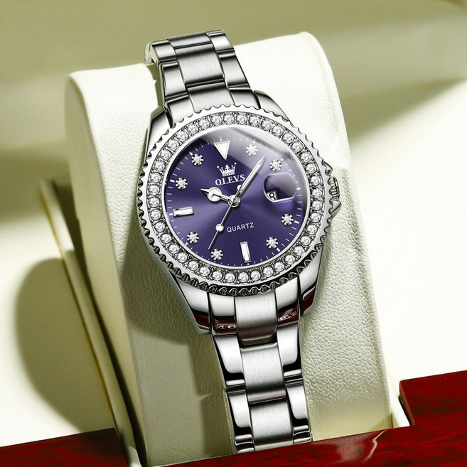 여성용 메탈시계 야광 방수 손목시계 큐빅 명품 시계 선물추천