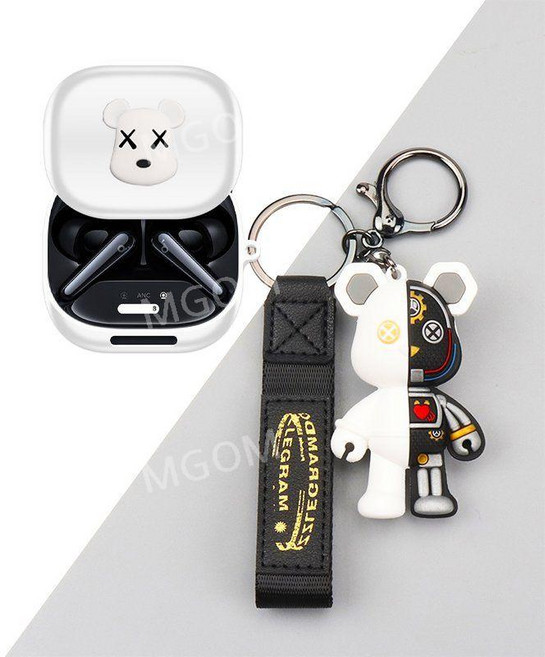 리버티4프로 케이스 이어폰 호환 Soundcore Liberty4Pro 보호커버 사운드코어, 리버티 4 프로, 화이트+로봇곰, 1개