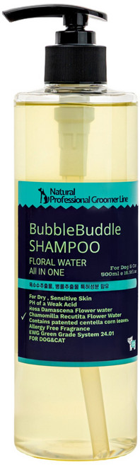 버블부들 강아지 고양이 플라워 올인원 샴푸 500ml 피부 진정 특허성분 플라워워터 함유, 1개, 500g