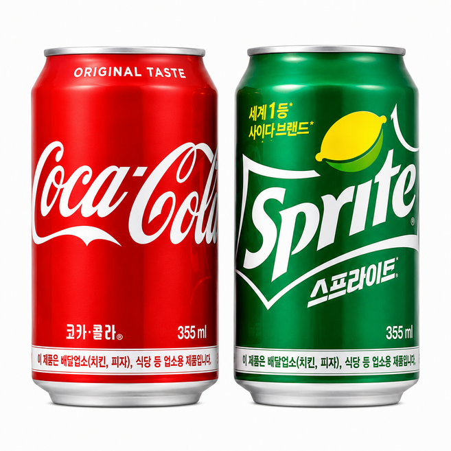 코카콜라 + 스프라이트 업소용 뚱캔, 2박스, 355ml
