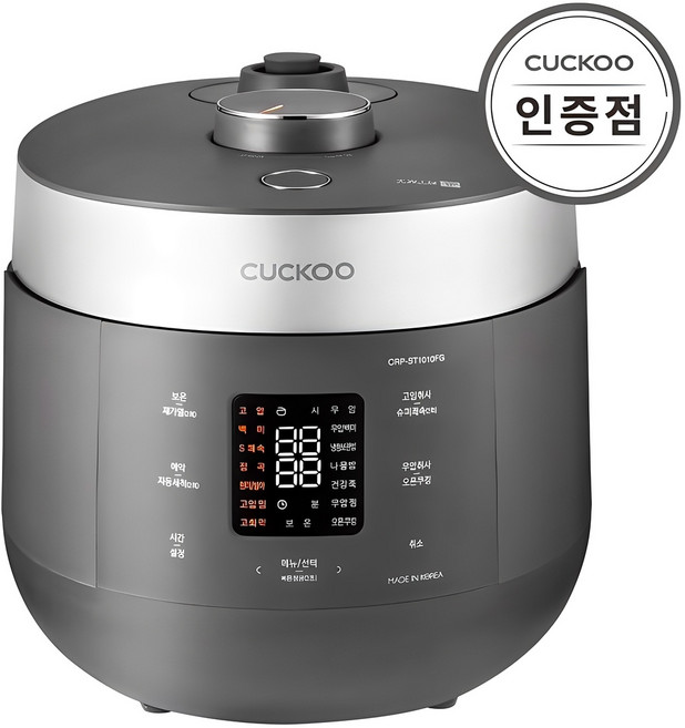 쿠쿠 트윈프레셔 더 라이트 전기압력밥솥 10인용, CRP-ST1010FG, 어반그레이 + 화이트 실버