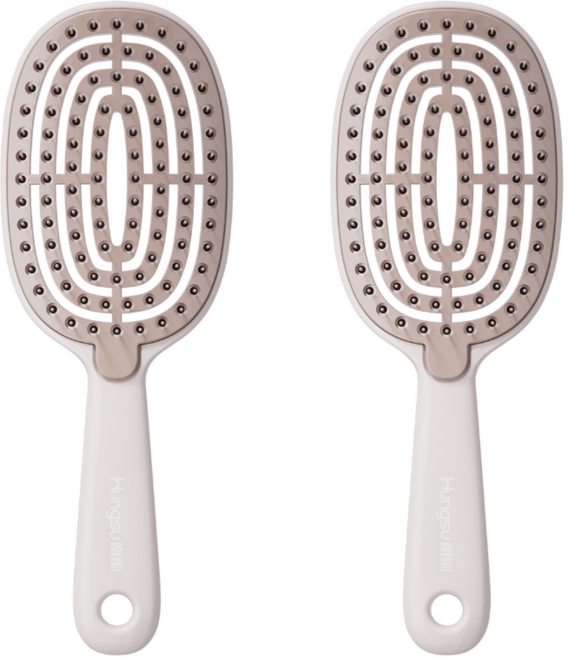 일상채움 간편 머리카락 제거 드라이 쿠션 브러쉬, 2개, 베이지