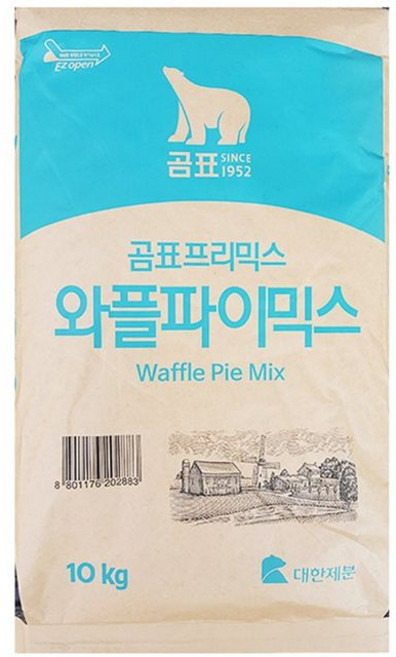와풀파이믹스 (대한 10K)가루 포대와플 업소용와 곰표프리 와분말 와믹스 와가루 와파우더, 곰표 와풀 파이 믹스 10K/와풀파이믹스/와풀가루/와풀, 10kg, 1개