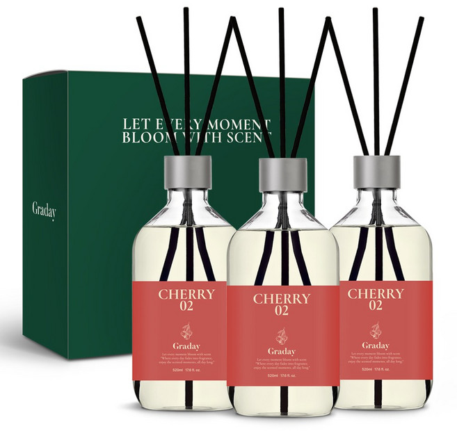 그라데이 디퓨저 선물세트, 3개, 520ml, 블랙체리 02
