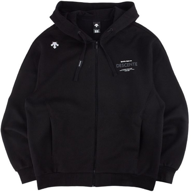 데상트 테리 그래픽 후드 집업 자켓 SQ123UFT21 BLK