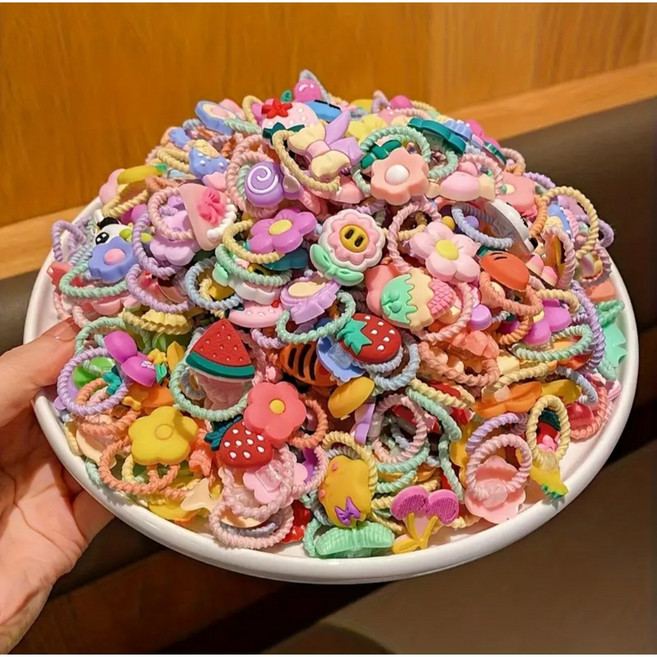 소소하게 헤어고무줄 도넛링 안아픈 머리끈 무매듭 대용량