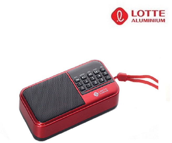 롯데 소형 미니라디오 효도라디오 MP3 USB재생 TF카드 pingky-15 핑키-15, 레드