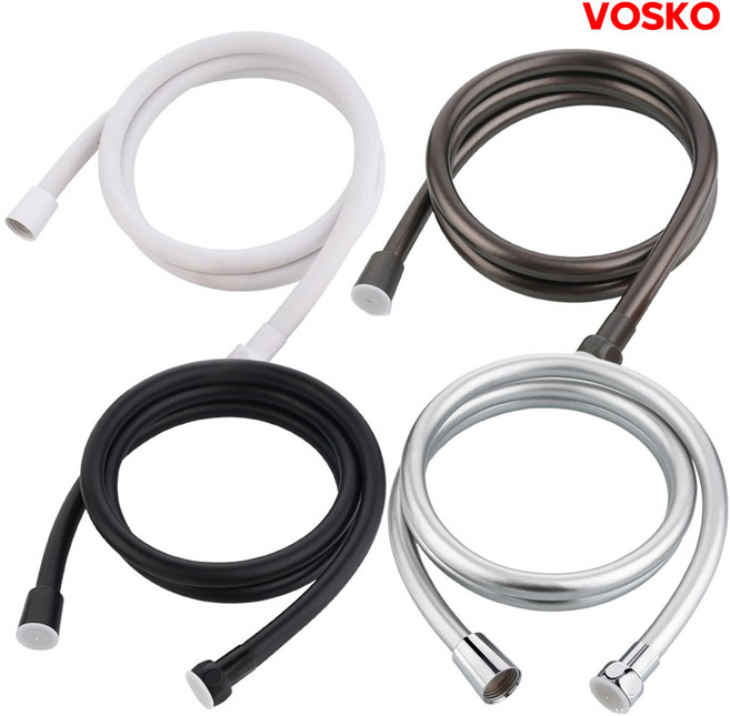 보스코 PVC 샤워호스 물때방지 튜브형 꼬임방지 1.5m 2m 3m 샤워기 호스, 실버(유광)