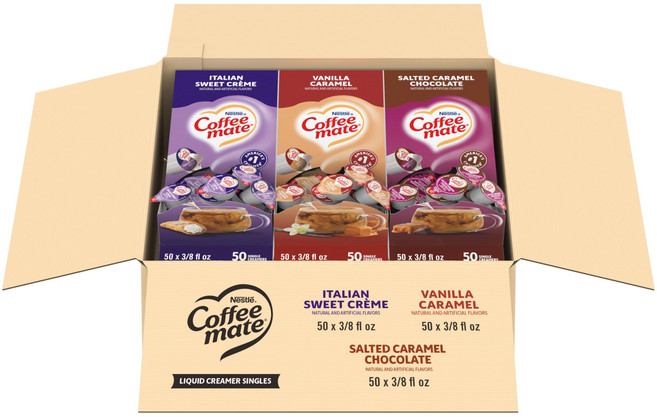 Nestle Coffee mate Creamer Singles Variety Pack Italian Sweet Creme Salted Caramel Chocolate V, 1개, 50