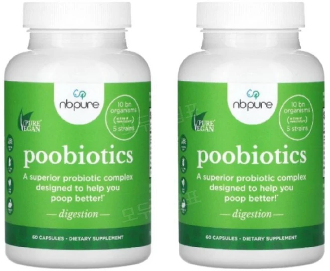 NB퓨어 푸바이오틱스 유산균 프로바이오틱 100억 60캡슐 2개 - 쿠팡