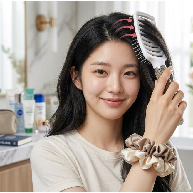 마렌하우스 청담미용사가 추천하는 헤어 브러쉬 뿌리볼륨, 1개, 딥화이트