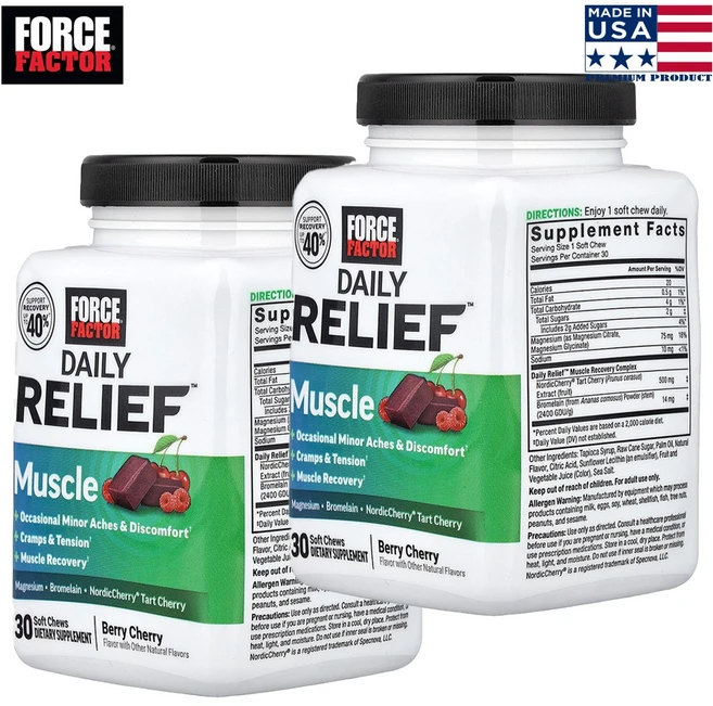 포스 팩터 머슬 릴리프 브로멜라인 추출물 소프트츄 30개 2개 2개월분 - 쿠팡