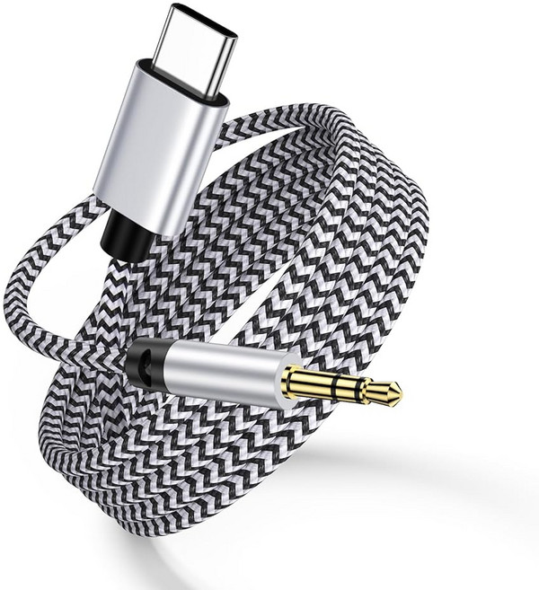 ANNIBER C타입 to AUX 3.5mm오디오 케이블 차량용 옥스선 1m, 1개