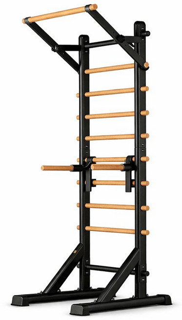 피트앤바디 무타공 슈로스바 스웨디시래더 원목 홈트 스트레칭 풀업바, 블랙, Set.1 [본체+풀업바+싯업바]