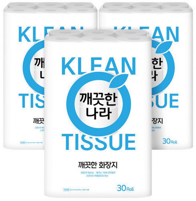 깨끗한나라 깨끗한 화장지 25m 30롤 21팩, 21개