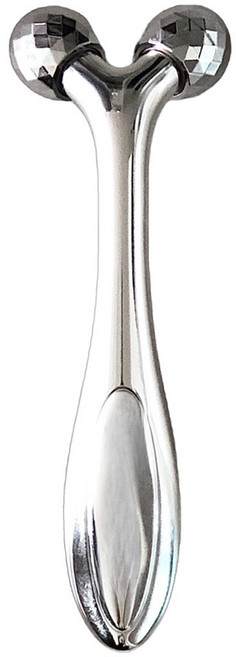 살림데이 3D 슬림 가벼운 페이스 롤러 마사지기 V라인 얼굴 피부 마사지 브이라인, 1개, 실버