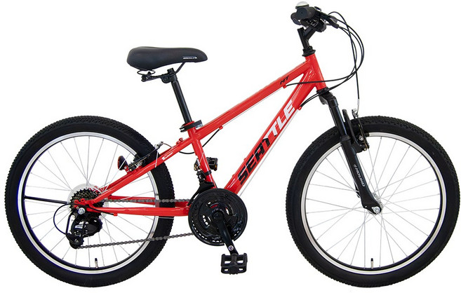 [삼천리자전거/하운드] 2025 시애틀MT 22 기어 21단 주니어 두발 자전거 권장 신장 120cm 이상, 레드, 1개, 150cm, 완전조립