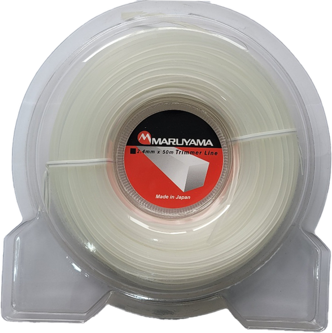 일산 마루야마 사각 나일론줄 2.4mm X 50m 나일론 커터 리필 예초기 줄날 예초기 끈, 1개