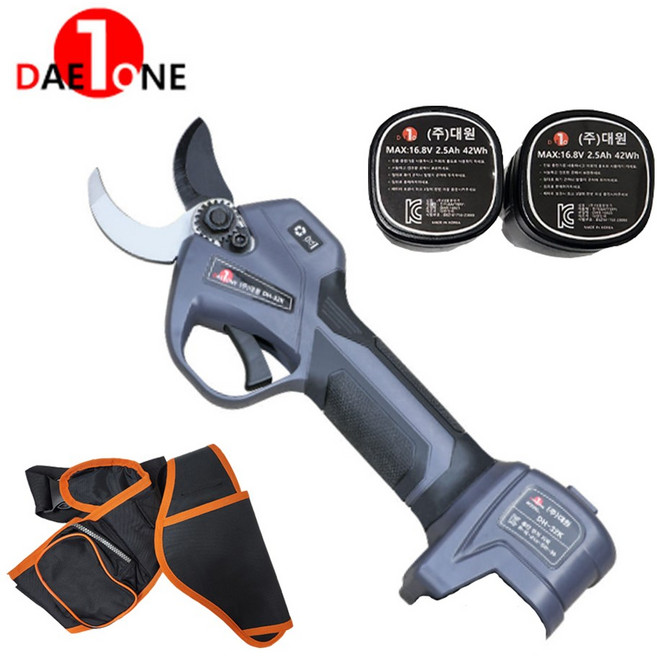 대원 충전 전동 전지가위 35mm DH-32K 국산 배터리, 1세트