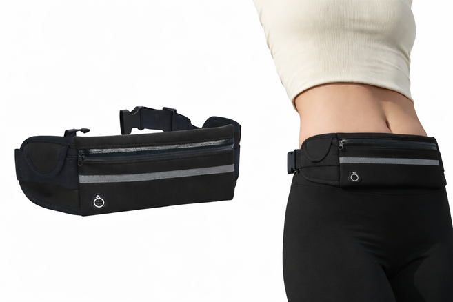 킹군마켓 고급형 방수 경량 힙색 러닝 벨트, 1개, 블랙