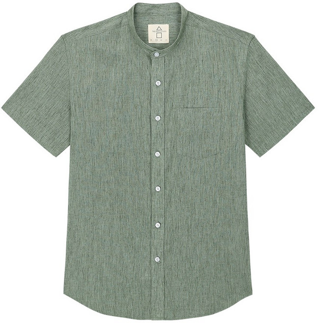 더셔츠스튜디오 반팔루즈핏 린넨혼방 차이나카라셔츠