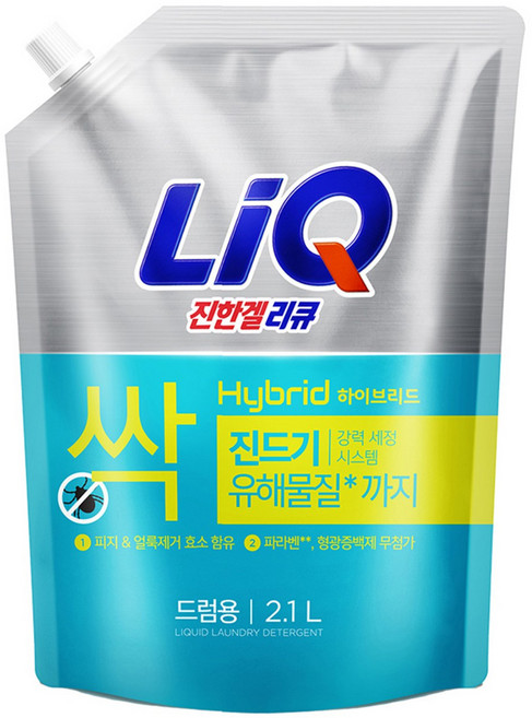 리큐 진한겔 하이브리드 드럼세탁기용 액상세제 리필, 2.1L, 1개