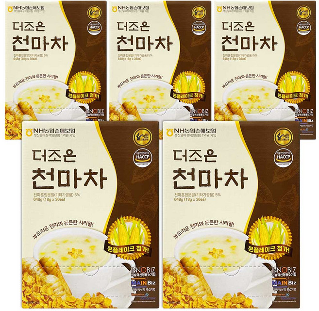 더조은 천마차 콘플레이크 식사대용 시리얼 선식 스틱 18g 36개입, 5개