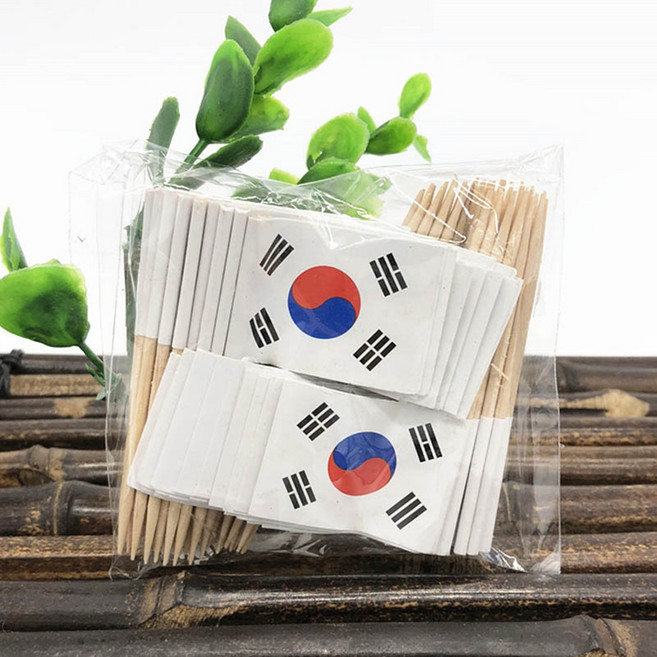 태극기 파티픽 이쑤시개 장식 (약95개), 1세트