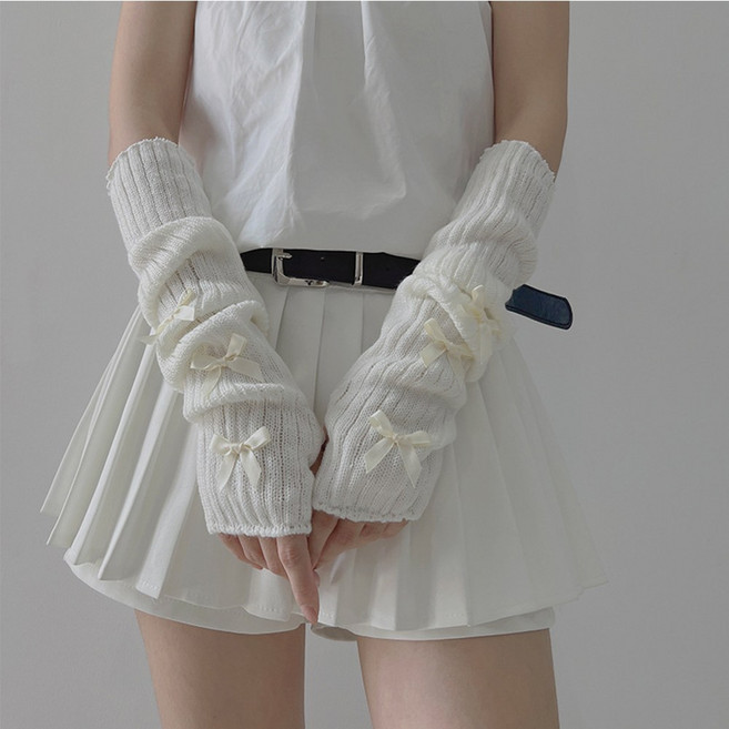 크군 리본 핑거리스 니트 핸드워머