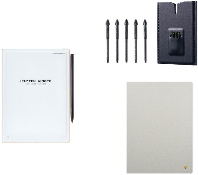 iFLYTEK AINOTE 2 AI智能會議筆記本全配組（主機+觸控筆+薄霧灰保護套+5入組筆芯）, 薄霧灰, 1個, XF-DX-B311E