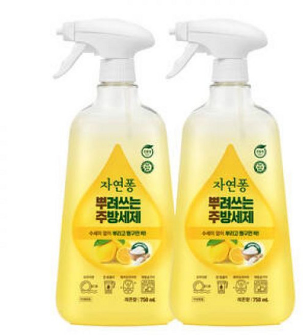 자연퐁 뿌려쓰는 주방세제 레몬향 용기형 750ml 2개