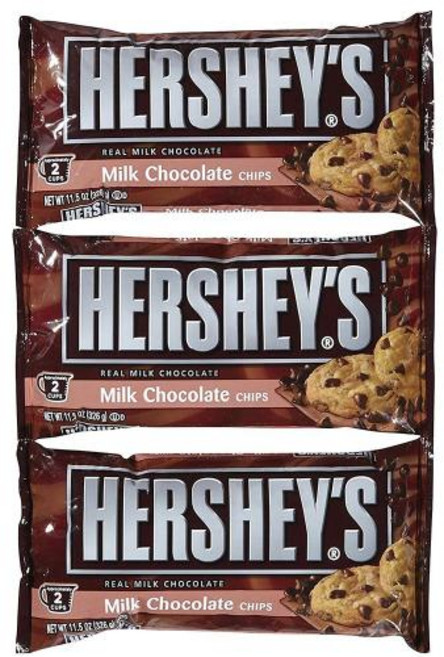 허쉬 밀크 초콜릿 칩 326g x 3팩 초코칩 쿠키 Hershey Baking Chips Milk Chocolate, 3팩 326g, 없음