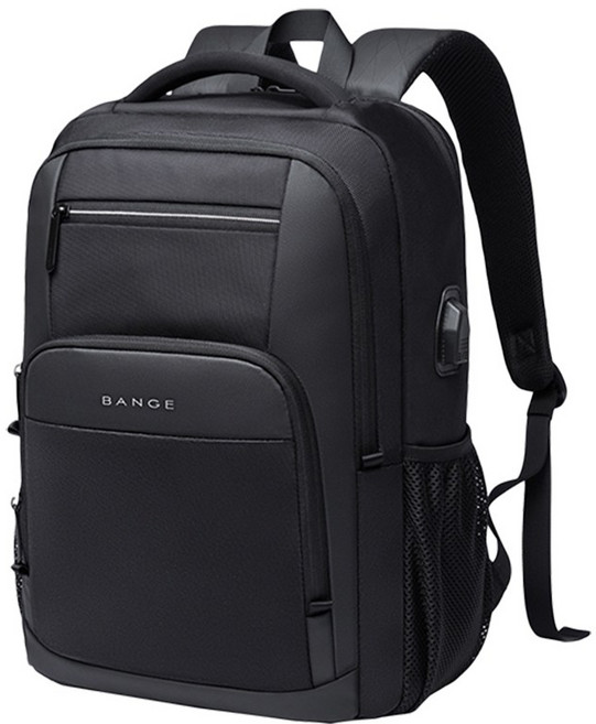 大容量多隔層 防潑水 人體工學減負設計, BANGE-1921雙肩包-黑色