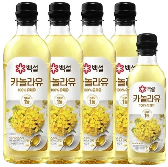 백설 카놀라유 900ml x4개+500ml x, 1개