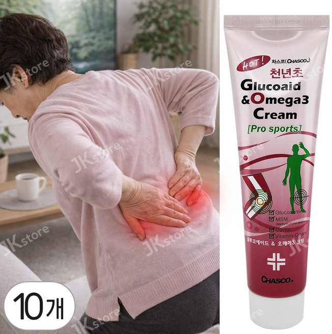핫크림 HOT 차스코 천년초 글루코에이드 앤 오메가3 크림 150ml, 10개