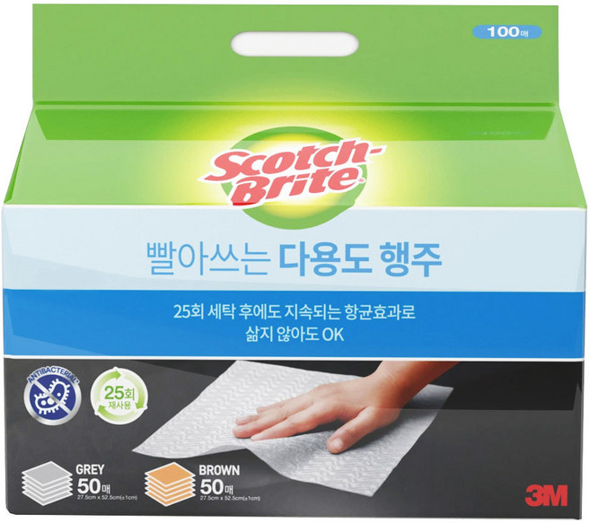스카치브라이트 다용도행주겸 청소포 100매, 1개