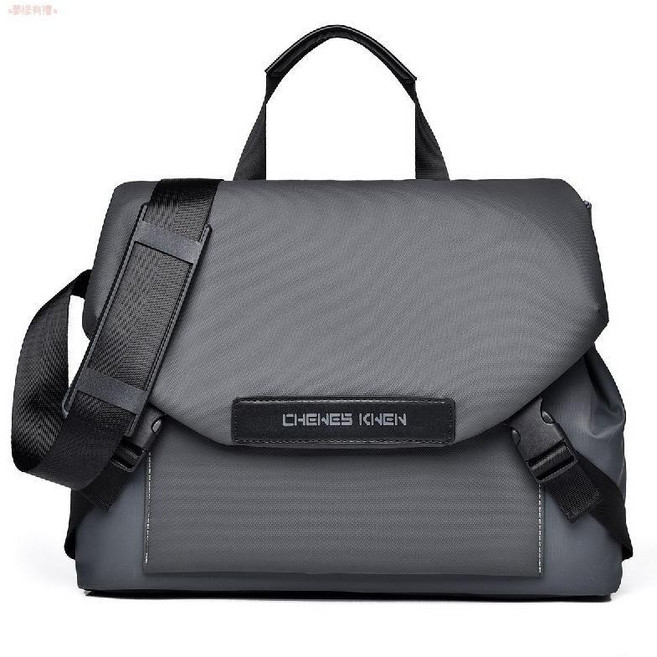 CHENES KLIEN 單肩斜挎包 男士郵差包 牛津布通勤學生工裝騎行包, 灰色