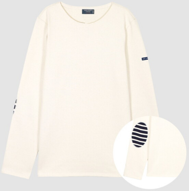 [세인트제임스] 25SS 메르디앙 엘보패치 스트라이프 남녀공용 티셔츠 0844/ECRU/NAVY/ECRU