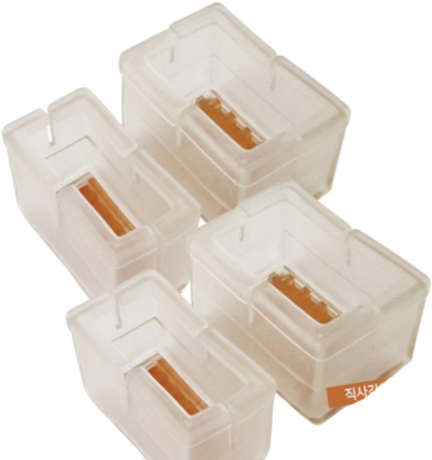 실리콘 의자발커버 소음방지 의자발캡 직사각(4개 1세트) 긁힘방지 체어발캡 식탁발캡, 브라운