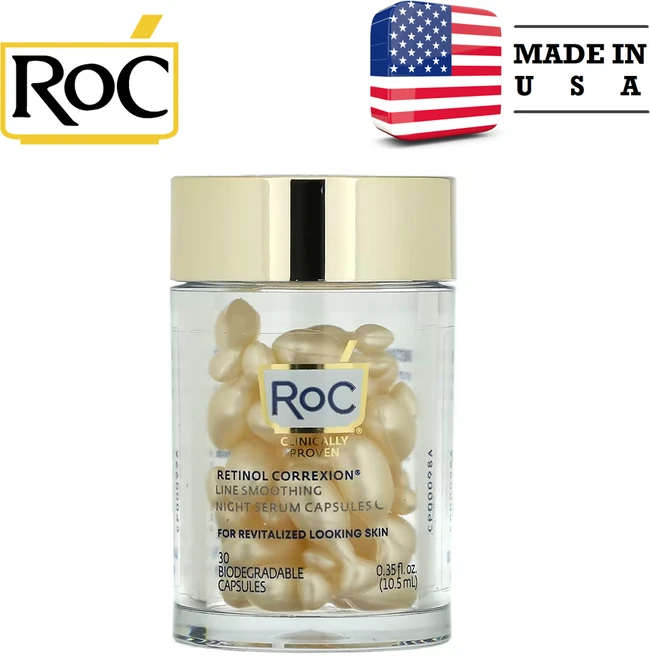 RoC Retinol Correxion 라인 스무딩 나이트 세럼 캡슐 생분해성 30정, 1개 - 쿠팡