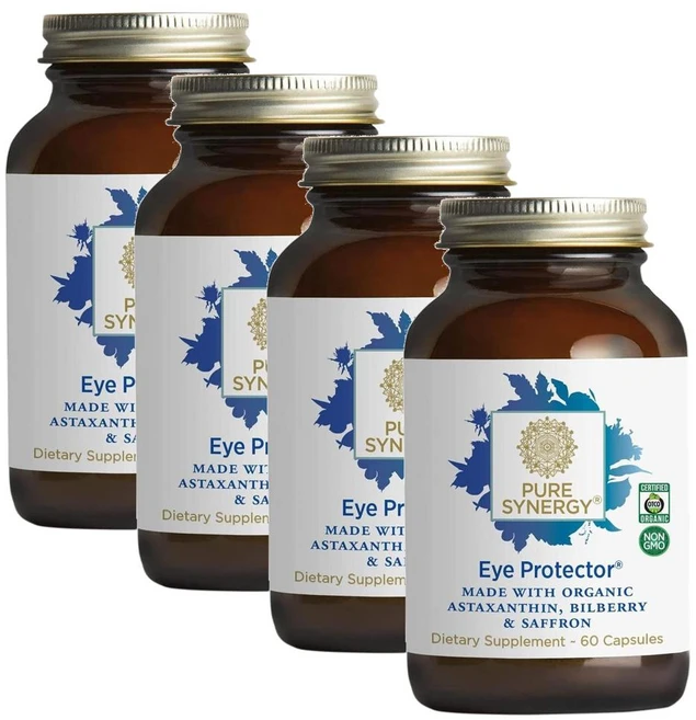퓨어시너지 아이 프로텍터 아스타잔틴 빌베리 샤프론 캡슐 PURE SYNERGY Eye Protector, 4개, 60정 - 쿠팡