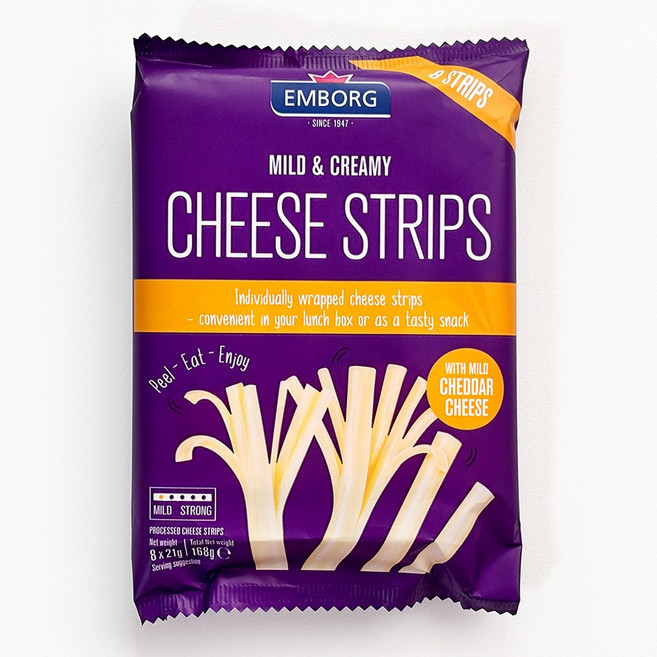 엠보그 마일드 체다치즈 스트립스, 2개, 168g