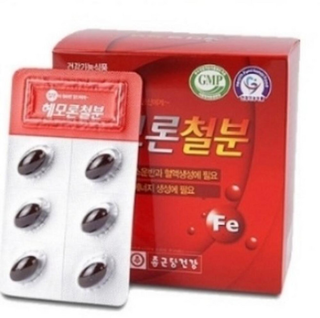 진스샵 대용량 철분 성인 청소년 임신부 철 헴철 비타민C 아연 엽산 영양제 120 캡슐, 1정, 1개