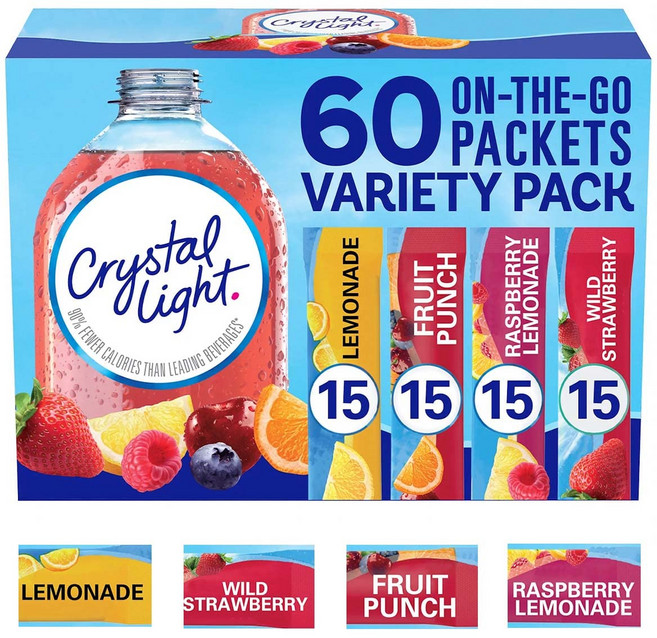 크리스탈라이트 버라이어티 팩 드링크 믹스 2팩 Crystal Light Variety Pack Drink Mix, 2세트