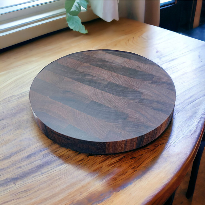 디그니처 엔드그레인도마 블랙우드 원형도마 나무도마 원목 캠핑, 1개