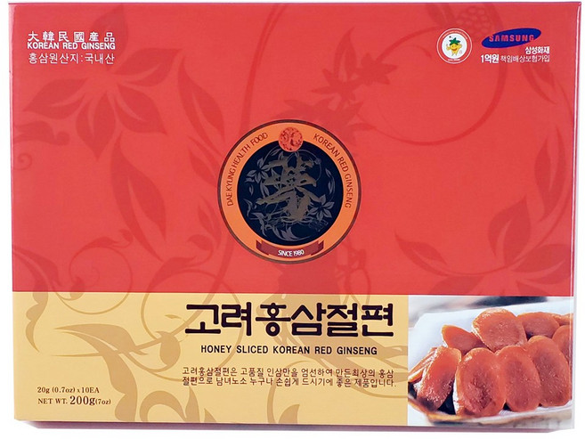 고려홍삼절편 + 쇼핑백, 10개, 20g
