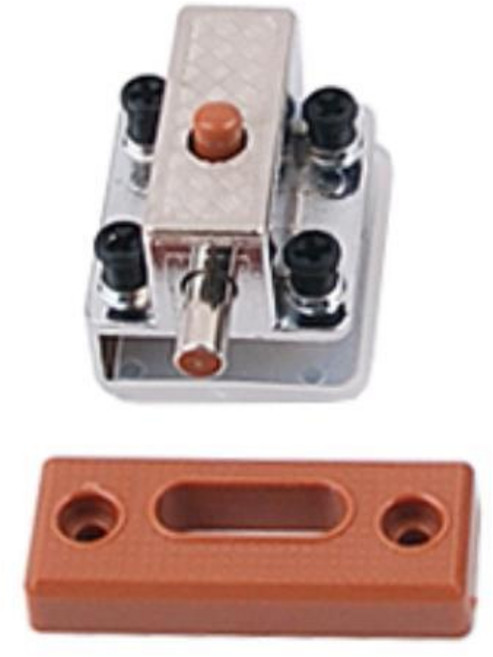 [소소마루] 장식장 잠금장치 유리문 버튼 오도시 걸쇠 빗장 2개 철물용품 헬스장 잠금쇠 ME41595