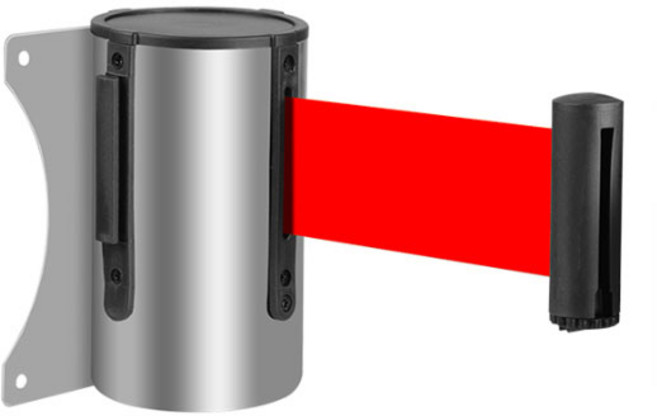 완성 스텐피스형 벽걸이차단벨트 차단벨트 공연장 전시회 안전 주차 가이드 차단 벨트, 적색, 1개