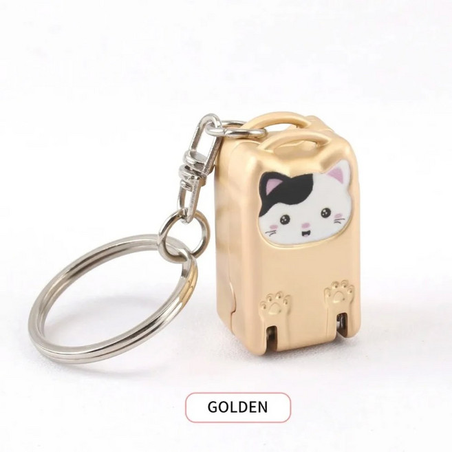 스플래시 고양이 접이식 미니 손톱깎이 트리머 파일 스테인레스 스틸 휴대용 새끼 체인 매니 도구 미니손톱깎이 손톱깍기 키링, 금